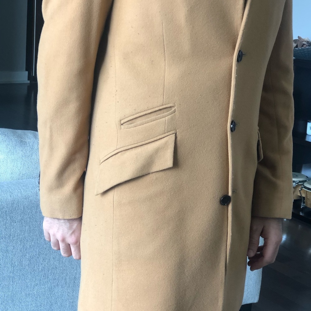 custom made wool & cashemere mens coat.